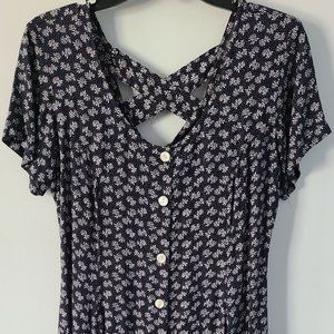 Vintage Blue Floral Dress